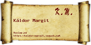 Káldor Margit névjegykártya