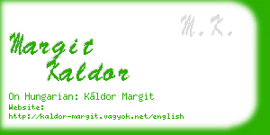 margit kaldor business card