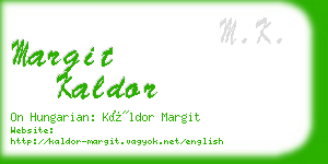 margit kaldor business card